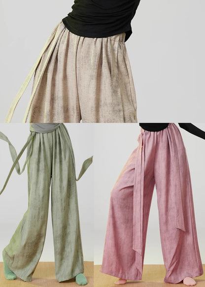 Pink Oversized Tie Dye Linen Pants Spring
