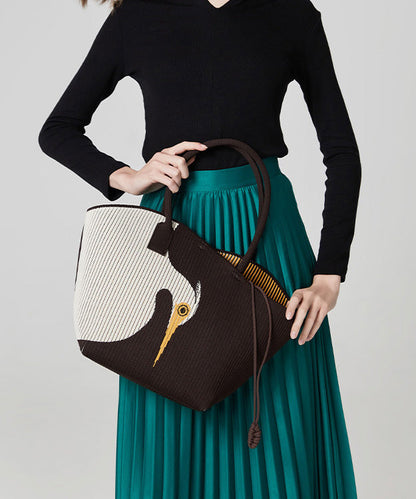 Original New Coffee Knitted Large Capacity Shoulder Bag