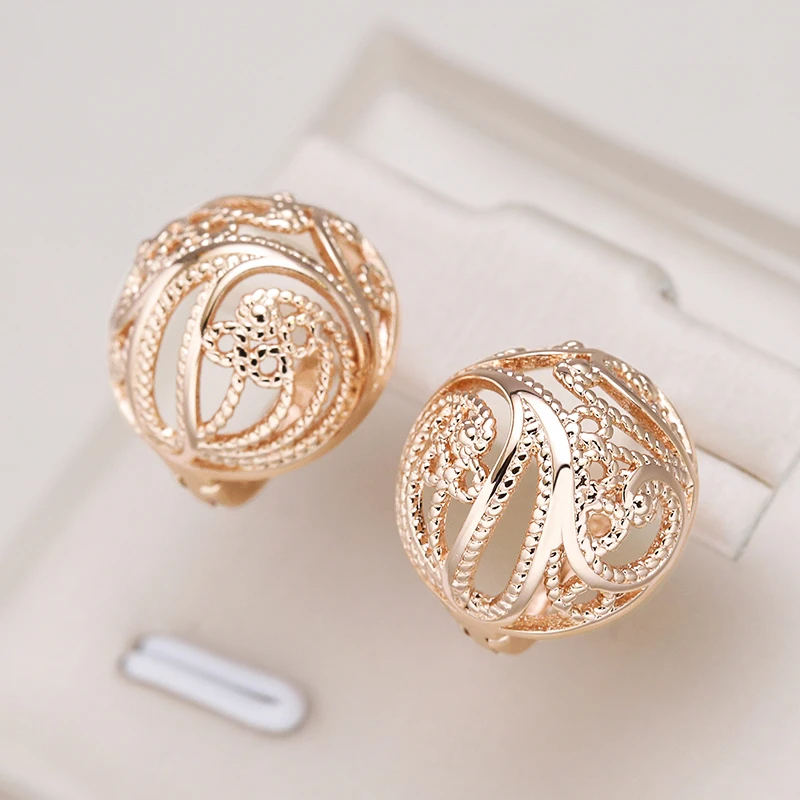 Hollow Sphere Earrings in Gold