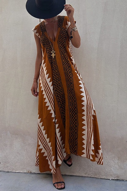Beach Dates Print A-line Maxi Dress