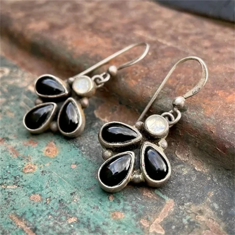 Black Stones Earrings