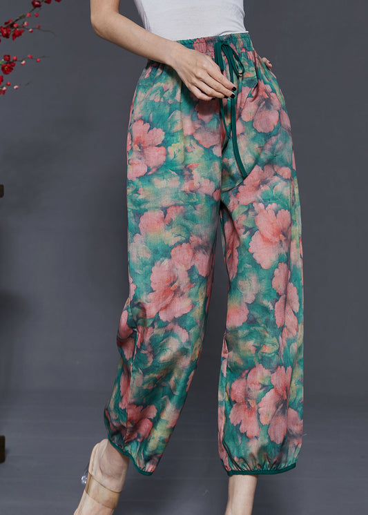 Red Tie Dye Linen Pants Summer