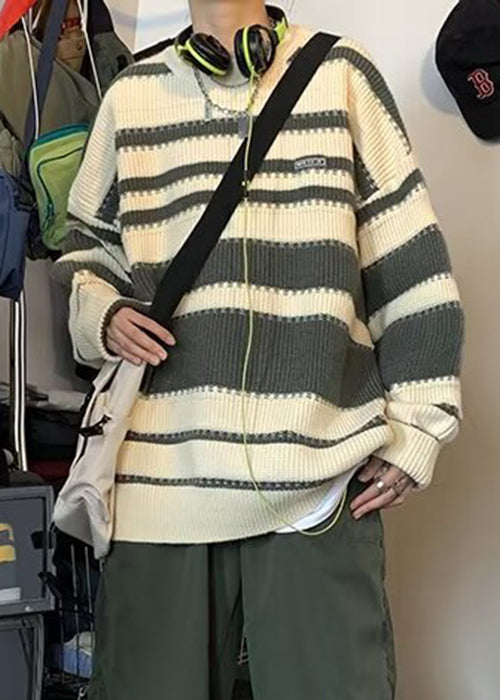 Rainbow Striped Cozy Knit Sweaters Winter