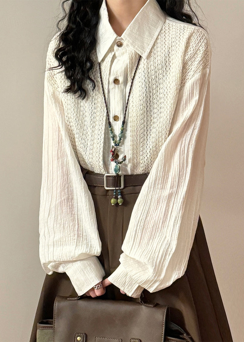 Loose Green Peter Pan Collar False Two Pieces Knit Patchwork Shirt Spring