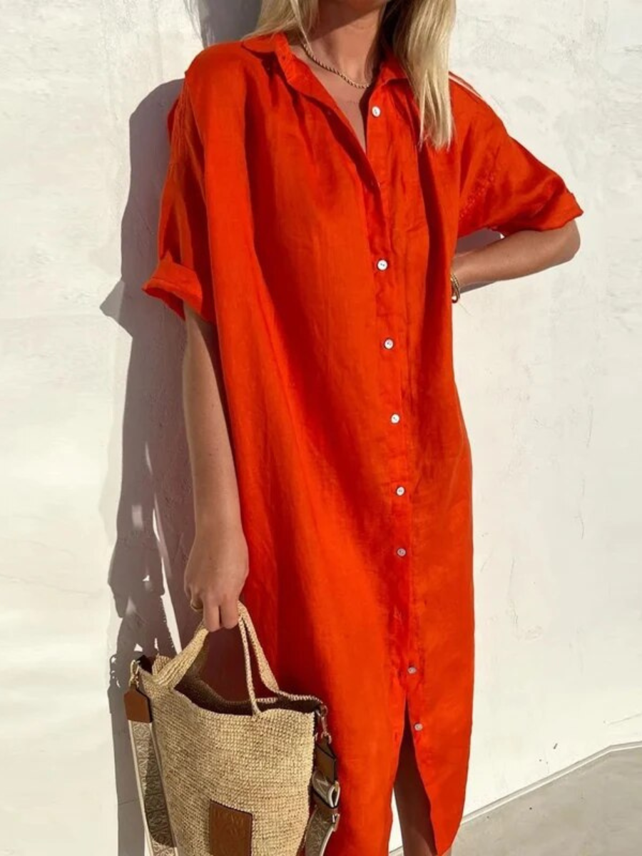 Summer Loose Cotton and Linen Dress