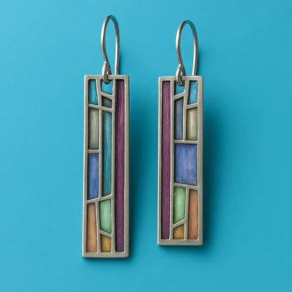 Mosaik Silver Earrings