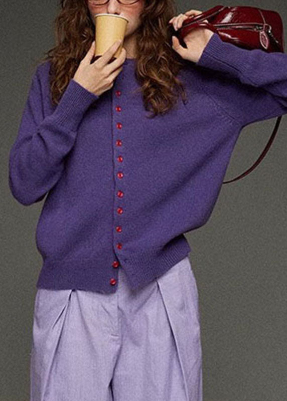 Brief Yellow O-neck Button Knit Cardigans Fall