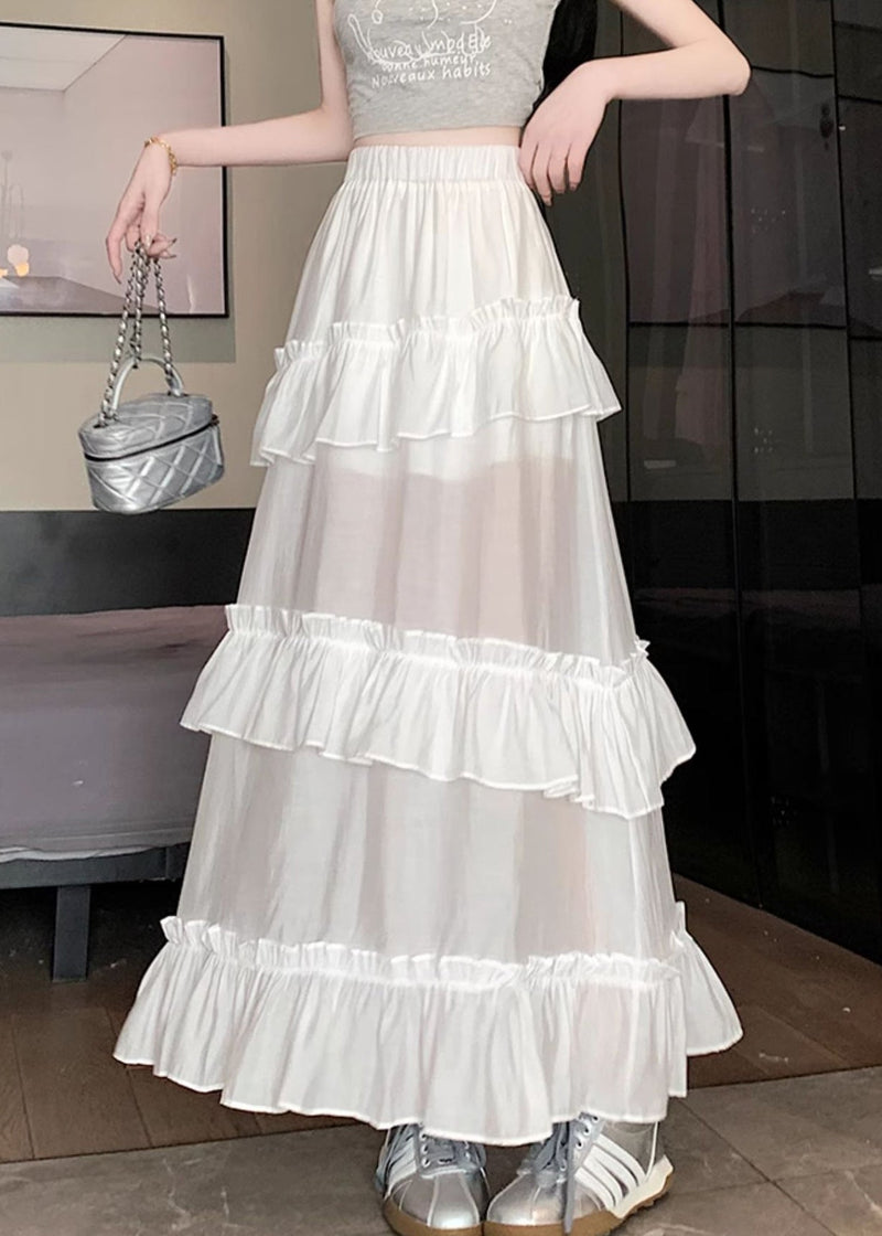 White Side Open Cotton Summer Skirts