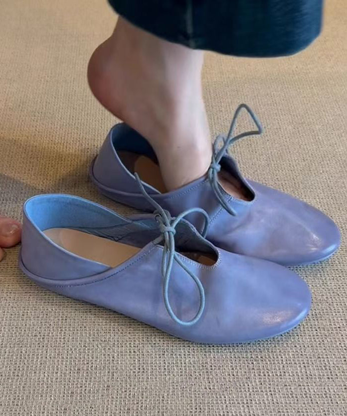 Comfortable Splicing Flat Shoes for Blue Faux Leather