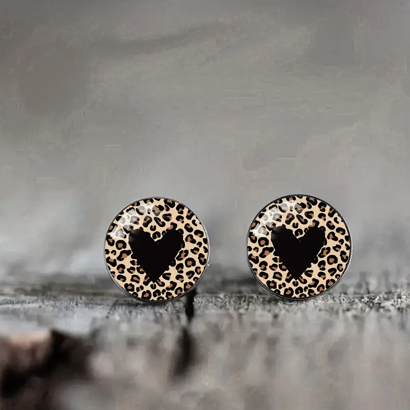 Rounded Black Heart Earrings