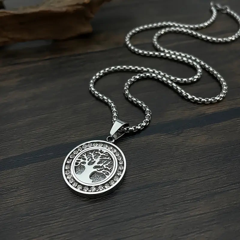 Luxuriously Goldtone Tree of Life Necklace Zirconia