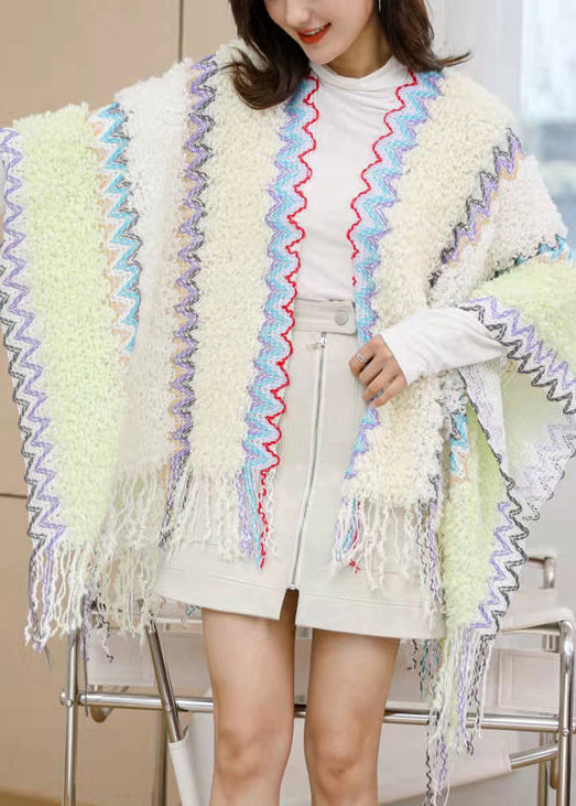 Blue Tassel Holiday Knit Scarf