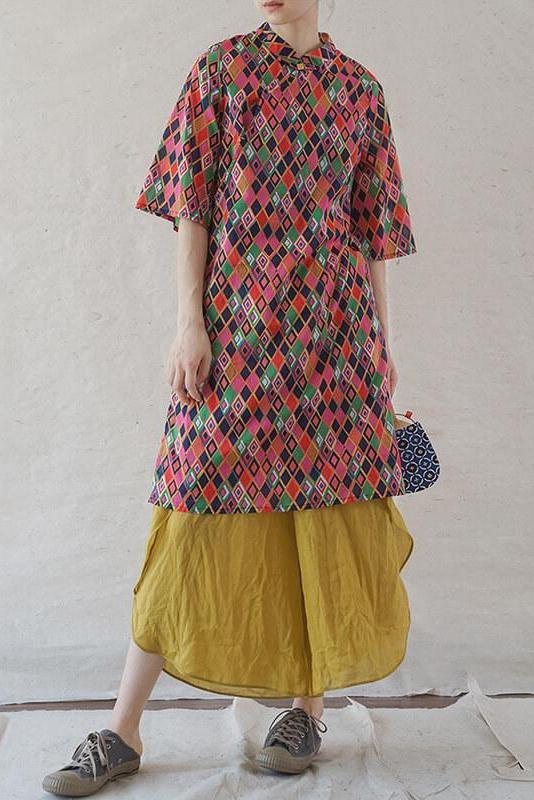 Geometric Split Hem Midi Dress