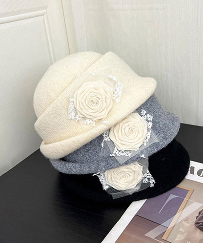 Stylish Beige Knit Beret Hat