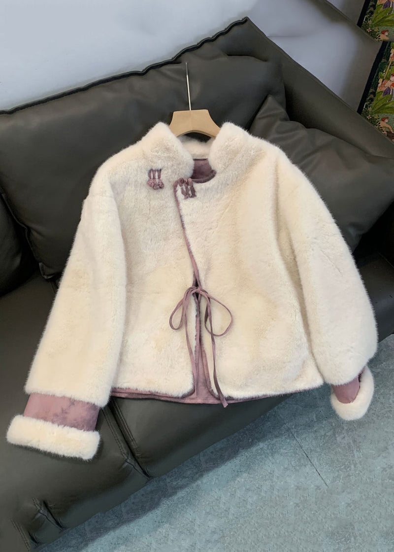 Green Patchwork Tie Waist Fuzzy Fur Fluffy Mink Velvet Coat Winter
