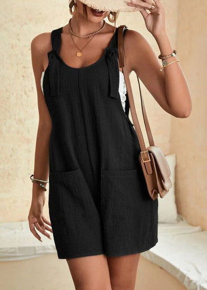 Italian Army Green Pockets Patchwork Jumpsuit Sleeveless