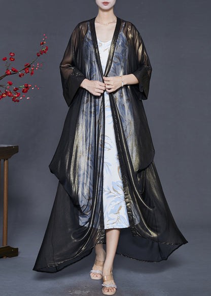 Unique Blackish Green Oversized Silk Upf 50+ Cardigans Spring