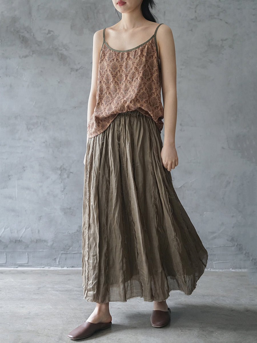 Summer Print Linen Vest