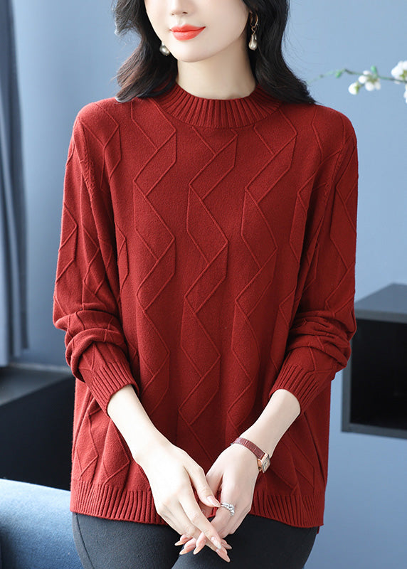 Yellow O Neck Cozy Warm Woolen Knit Pullover Winter
