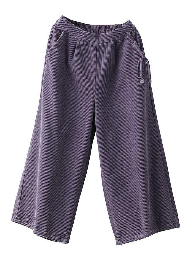 Stylish Purple High Waist Wide Leg Pants