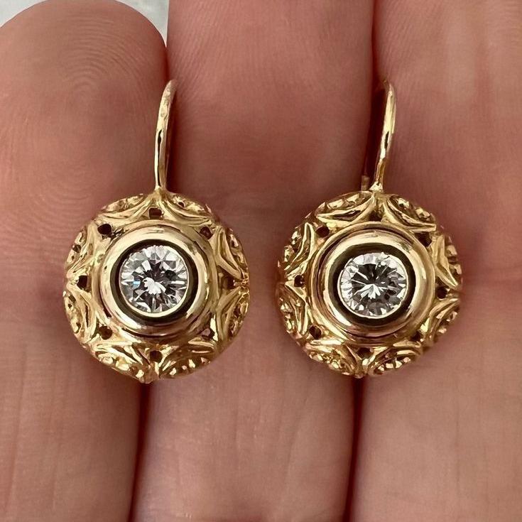 Rounded Bright Gold Earrings