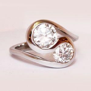 Spiral Silver Zirconia Ring