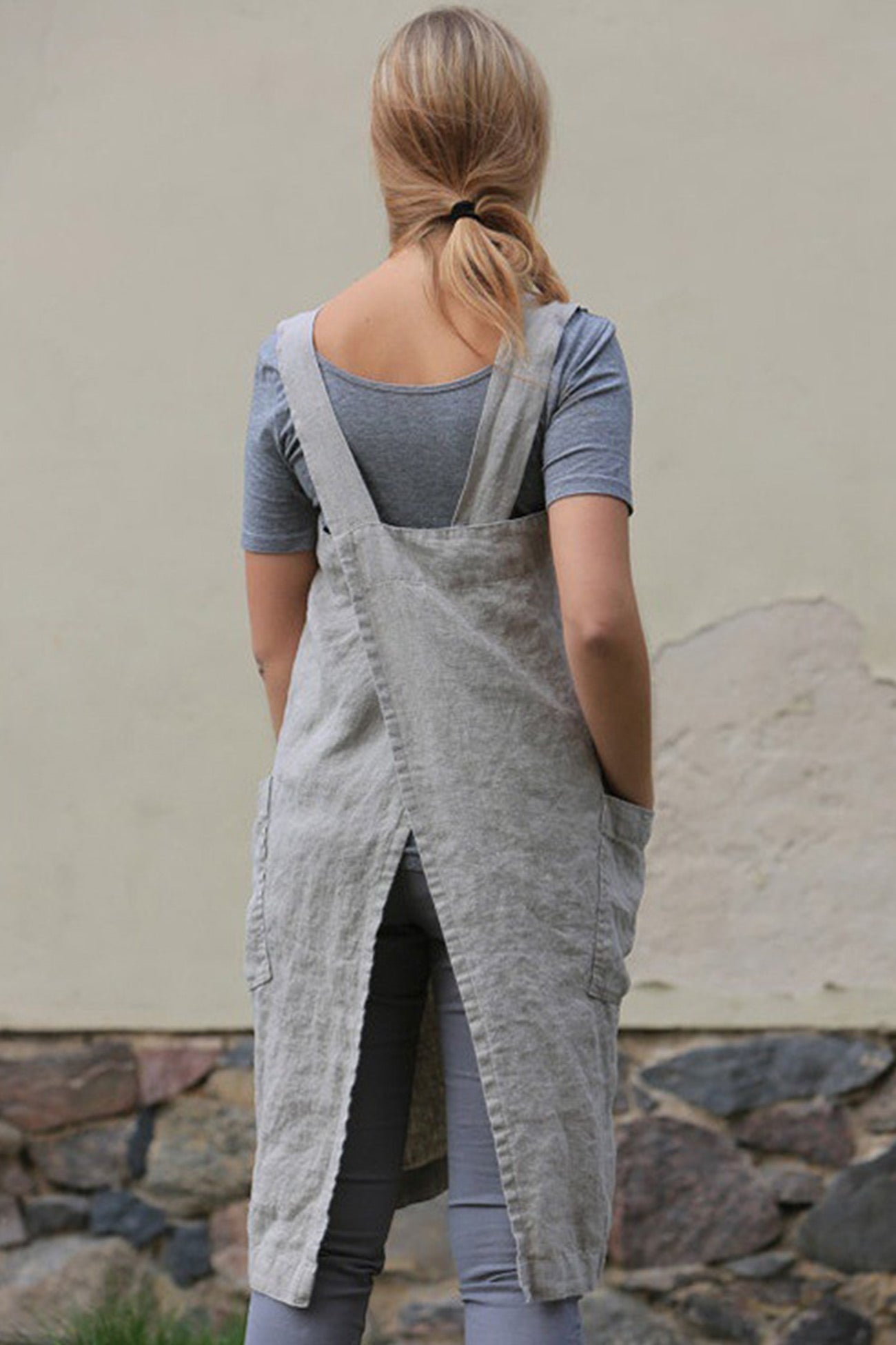 Cotton Linen Apron Mini Dress