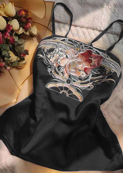 Green Embroidered Strapless Tops