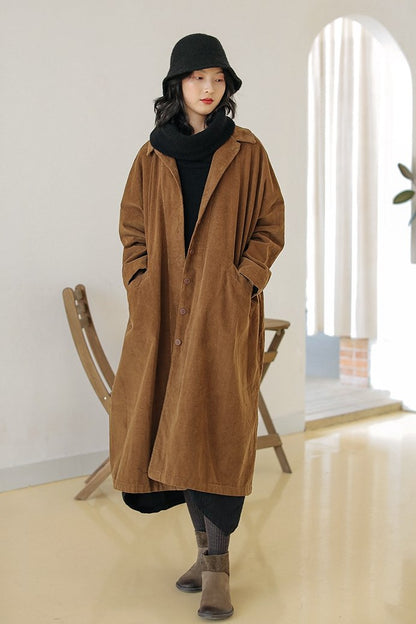 Loose Corduroy Coat for