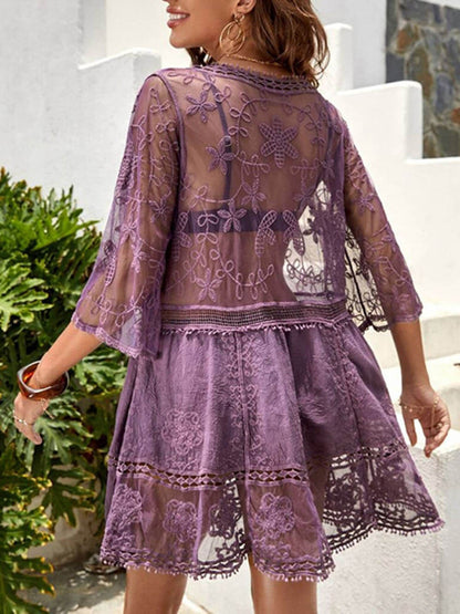 Loose Lace Beach Vacation Bikini Cover-up Dress