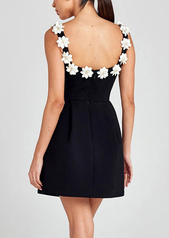 Classy Black Pockets Cotton Mid Dresses Summer
