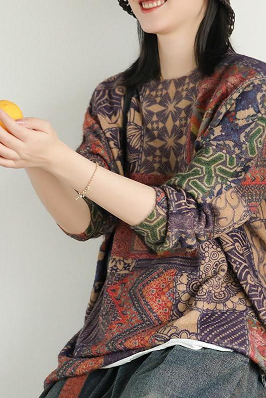 Colored Printed Soft Comfortable Warm Sweater
