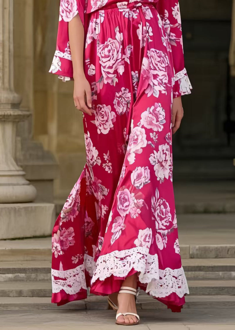 Rose Cinched Silk Long Dress Spring