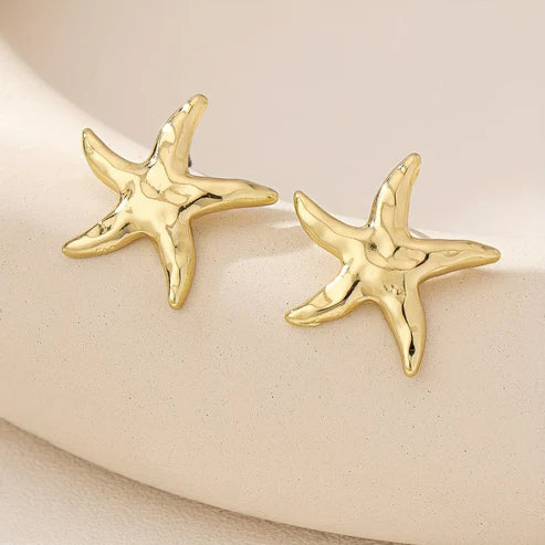 Gold Starfish Earrings