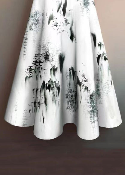 Print High Waist Cotton Skirt Summer