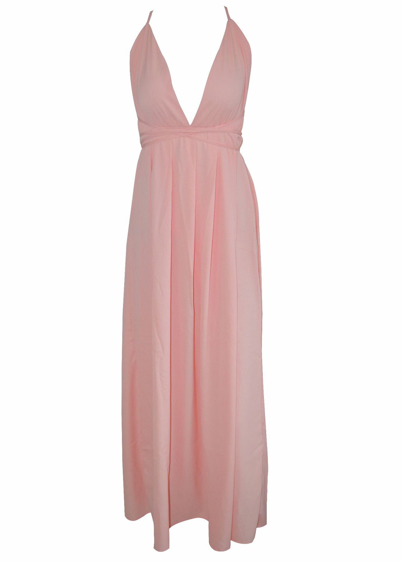 Pink Side Open Cotton Spaghetti Strap Dress Summer