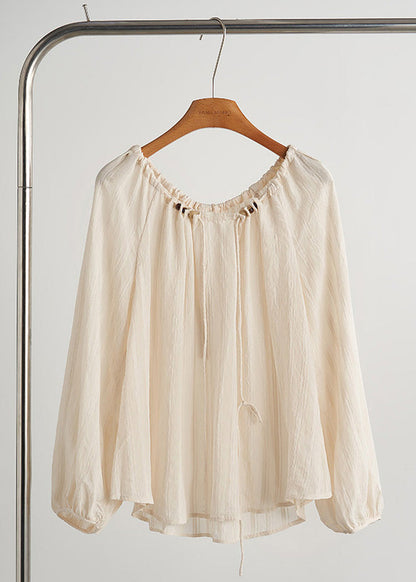 Italian Red Oversized Drawstring Cotton Shirts Fall