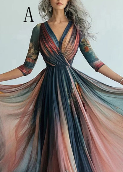 New Long Sleeved Exra Large Hem Print Dress
