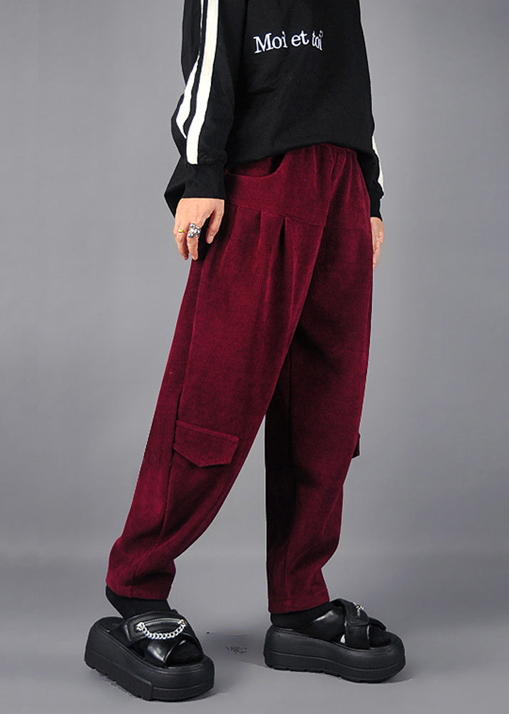 Mulberry Oversized Pockets Corduroy Pants Spring