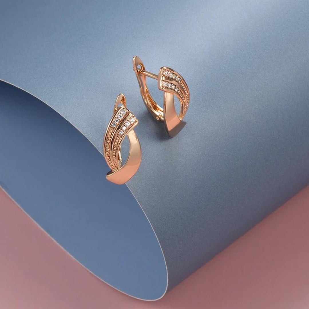 Earrings With Zirconia in Rose Gold