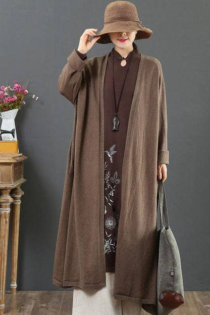 Organic Loose V Neck Knit Cardigan