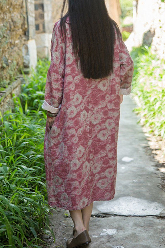 -cotton Linen Loose Fitting Dress