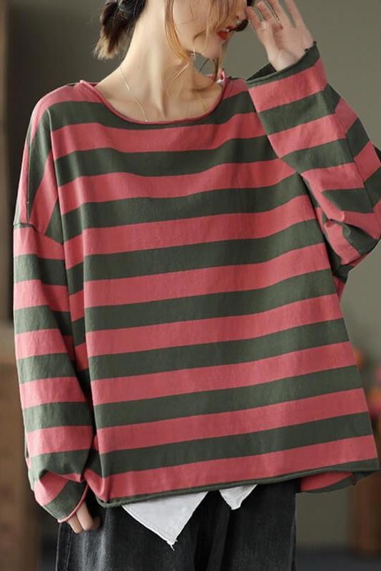 Limited Stock- 100% Cotton Spring Striped T-shirt