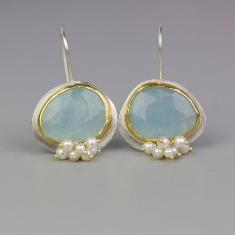Light Blue Stone Earrings