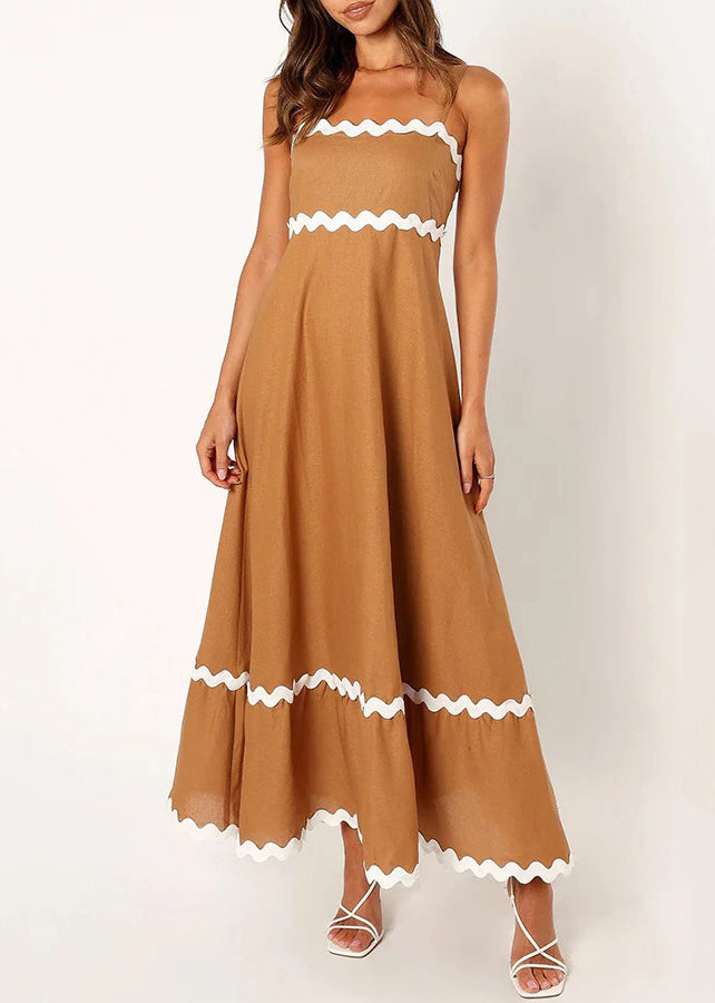 Rose Zippered Cotton Spaghetti Strap Dress Sleeveless