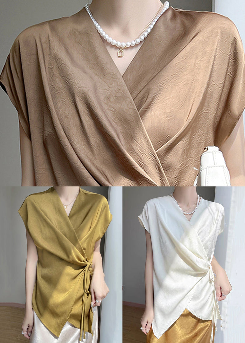 New Coffee Original Design Silk Shirt Short Sleeve