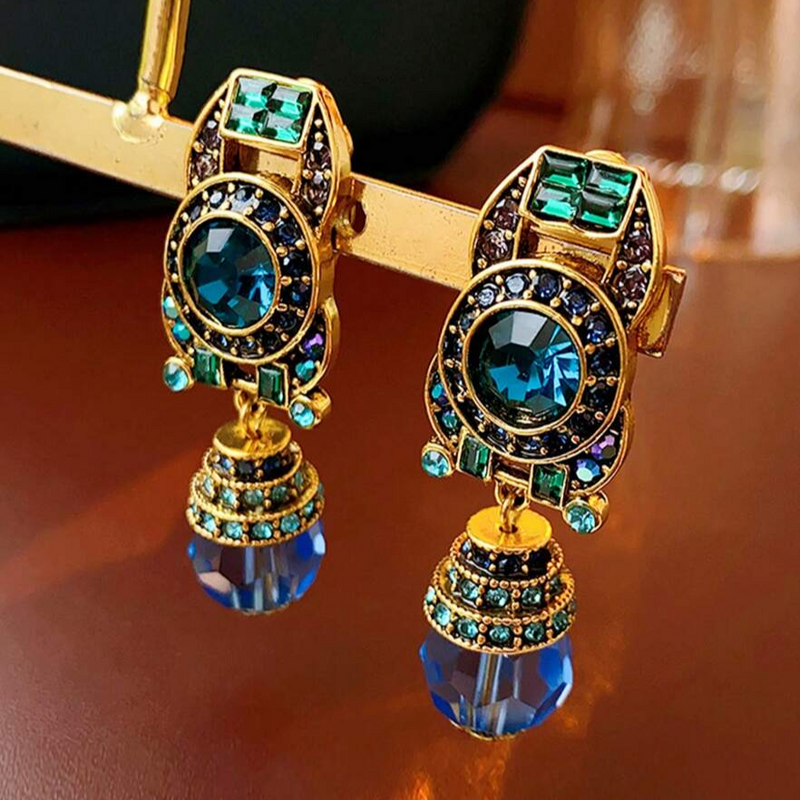 Blue Zirconia Dangling Earrings