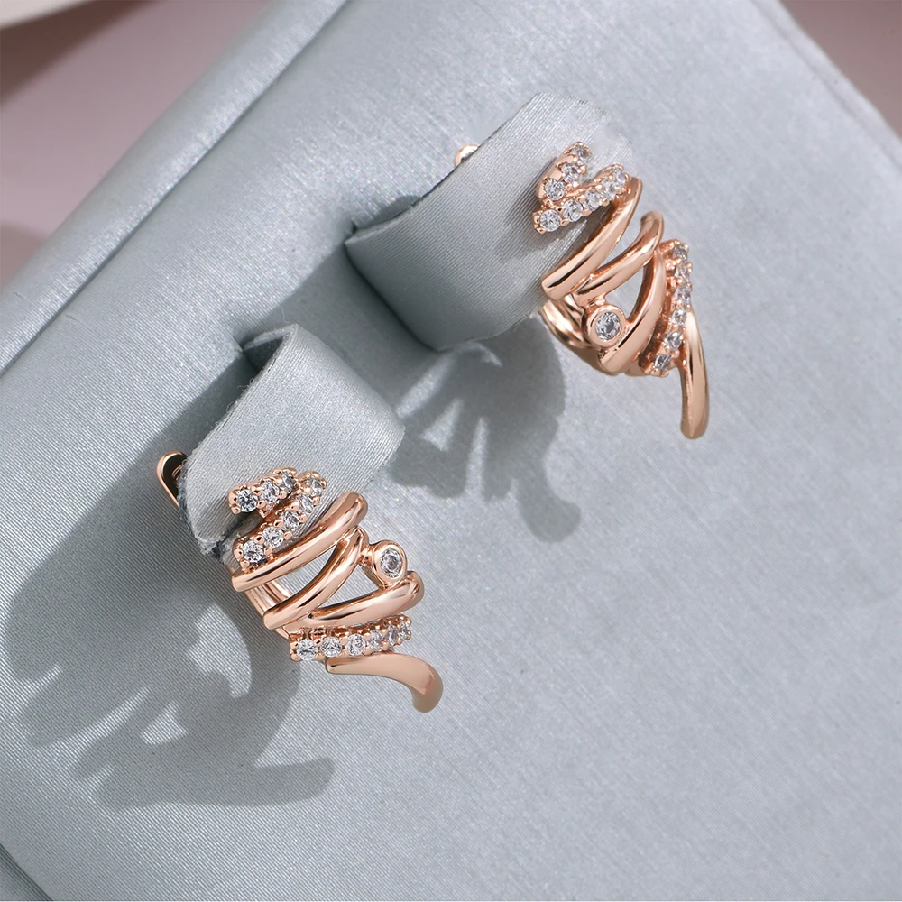 Bright Spiral Gold Earrings