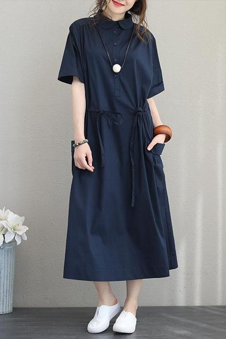 Summer Design Cotton Dresses Loose Clothes
