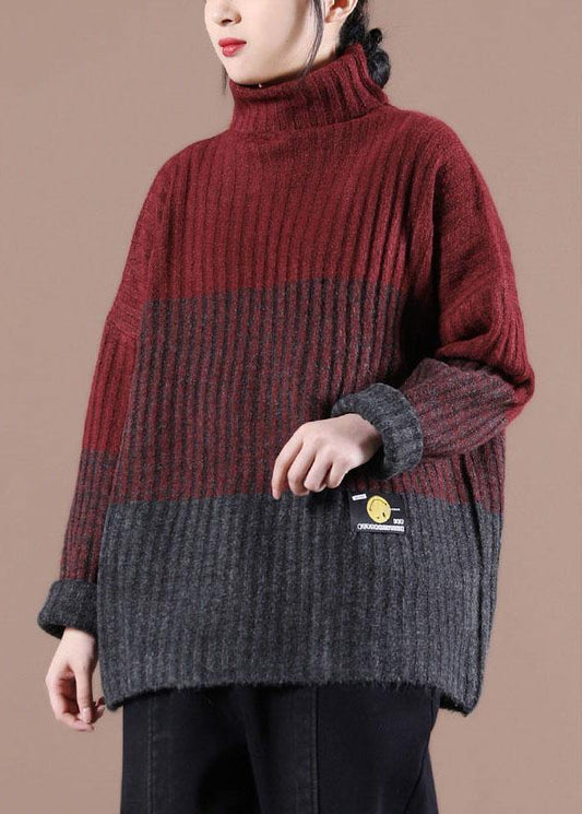 Organic Mulberry Colorblock Fall Knit Sweater